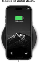 Compatible with Iphone 17 Pro Max Case Wood Grain with Carbon Fiber Texture Design Leather Hybrid Slim Case (Black)