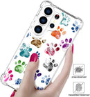 Compatible with Samsung Galaxy S26 Ultra Cases with Design, Cute Transparent Phone Case for Women Girls Girly with Heavy Duty Protective Bumper (Clear Dogs Paws)