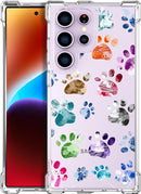 Compatible with Samsung Galaxy S26 Ultra Cases with Design, Cute Transparent Phone Case for Women Girls Girly with Heavy Duty Protective Bumper (Clear Dogs Paws)