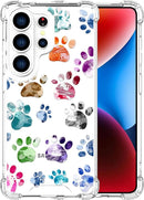 Compatible with Samsung Galaxy S26 Ultra Cases with Design, Cute Transparent Phone Case for Women Girls Girly with Heavy Duty Protective Bumper (Clear Dogs Paws)