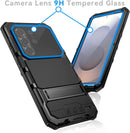 Compatible with Samsung Galaxy S26 Ultra Metal Phone Case with Gorilla Glass Aluminum Magnetic Stand Rugged Heavy Duty Case [10FT Military Drop Protection] Dustproof Full Cover for Men (Black)