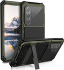 Compatible with Samsung Galaxy S26 Ultra Metal Phone Case with Gorilla Glass Aluminum Magnetic Stand Rugged Heavy Duty Case [10FT Military Drop Protection] Dustproof Full Cover for Men (Black)