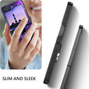 Glow in the dark Samsung Galaxy Z Flip 6 phone case with a blue nebula space design slim fit and anti scratch cover