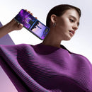 Glow in the dark Samsung Galaxy Z Flip 6 phone case with a blue nebula space design slim fit and anti scratch cover