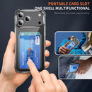 Crystal Clear Card Slot PC Hybrid TPU Phone Case