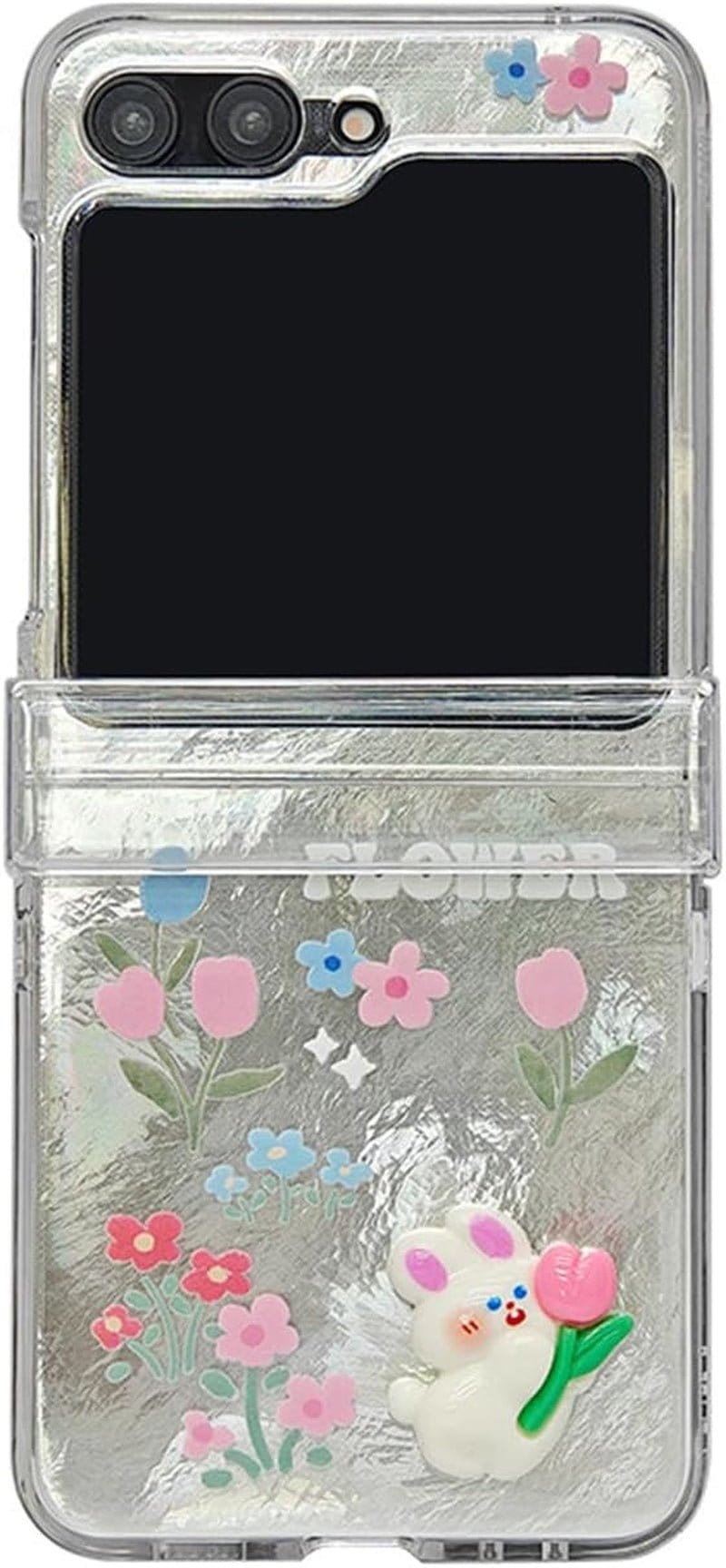 flip phone case Galaxy Z Flip 7 Flower Girly Hinge Protection Hard PC Shockproof Cover