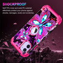 iPhone 16 Pro Case Glow Dark Three Layer Heavy Duty Shockproof Protection Hard Plastic Bumper+Soft Silicone Case