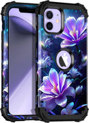 iPhone 16 Pro Case Glow Dark Three Layer Heavy Duty Shockproof Protection Hard Plastic Bumper+Soft Silicone Case