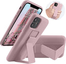 Case for iPhone 16 with Vertical Kickstand + Flexible Soft Liquid Silicone Protective Cover