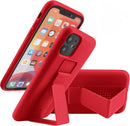 Case for iPhone 16 with Vertical Kickstand + Flexible Soft Liquid Silicone Protective Cover
