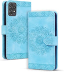 Google Pixel 9 Pro Durable PU Leather Wallet Case Protective Cover - Mandala Brown