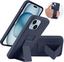 Case for iPhone 16 with Vertical Kickstand + Flexible Soft Liquid Silicone Protective Cover