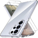 Designed for Samsung Galaxy S26 Ultra Case + 2 Pack Galaxy S26 Ultra Screen Protector Tempered Glass.[Military Grade Protection] Slim,Transparent,Shockproof，Anti - Scratch - Clear