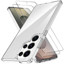 Designed for Samsung Galaxy S26 Ultra Case + 2 Pack Galaxy S26 Ultra Screen Protector Tempered Glass.[Military Grade Protection] Slim,Transparent,Shockproof，Anti - Scratch - Clear