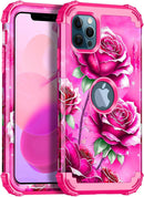 iPhone 16 Pro Case Glow Dark Three Layer Heavy Duty Shockproof Protection Hard Plastic Bumper+Soft Silicone Case