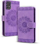 Google Pixel 9 Pro Durable PU Leather Wallet Case Protective Cover - Mandala Brown