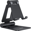 Dual Folding Cell Phone Stand, Fully Adjustable Foldable Desktop Phone Holder Cradle