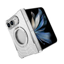 DYONG for iPhone Duo Frameless Case Magnetic Rotating Kickstand Spider Web Pattern Phone Cover
