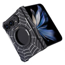 DYONG for iPhone Duo Frameless Case Magnetic Rotating Kickstand Spider Web Pattern Phone Cover