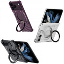 DYONG for iPhone Duo Frameless Case Magnetic Rotating Kickstand Spider Web Pattern Phone Cover