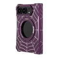 DYONG for iPhone Duo Frameless Case Magnetic Rotating Kickstand Spider Web Pattern Phone Cover