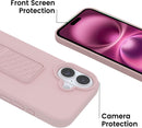 Case for iPhone 16 with Vertical Kickstand + Flexible Soft Liquid Silicone Protective Cover