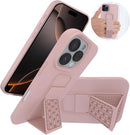 Case for iPhone 16 with Vertical Kickstand + Flexible Soft Liquid Silicone Protective Cover
