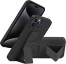 Case for iPhone 16 with Vertical Kickstand + Flexible Soft Liquid Silicone Protective Cover