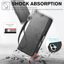 iPhone 16 Leather Magnetic Closure Protective Flip Cover Compatible Black