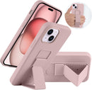 Case for iPhone 16 with Vertical Kickstand + Flexible Soft Liquid Silicone Protective Cover