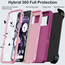 Google Pixel 9 Case Pro Case Protector Belt Clip Holster Body Cover with Kickstand Black