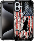 iPhone 16 Pro Max Dual Layer Shockproof Rugged Cover Pattern Design Case