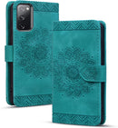 Google Pixel 9 Pro Durable PU Leather Wallet Case Protective Cover - Mandala Brown