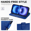 iPhone 16 Leather Magnetic Closure Protective Flip Cover Compatible Black