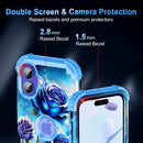 iPhone 16 Pro Case Glow Dark Three Layer Heavy Duty Shockproof Protection Hard Plastic Bumper+Soft Silicone Case