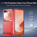 for Galaxy Z Flip 6 Case with Hidden Kickstand,Built in Front Screen Protector,With Hinge Protection Slim Fit Shockproof