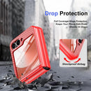 for Galaxy Z Flip 6 Case with Hidden Kickstand,Built in Front Screen Protector,With Hinge Protection Slim Fit Shockproof