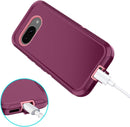 for Google Pixel 9A Case Shockproof Dust/Drop Proof 3 - Layer Full Body Protection [Without Screen Protector] Rugged Heavy Duty Cover Case for Google Pixel 9A 6.3 Inch,Purple/Pink