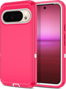 for Google Pixel 9A Case Shockproof Dust/Drop Proof 3 - Layer Full Body Protection [Without Screen Protector] Rugged Heavy Duty Cover Case for Google Pixel 9A 6.3 Inch,Purple/Pink