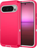 for Google Pixel 9A Case Shockproof Dust/Drop Proof 3 - Layer Full Body Protection [Without Screen Protector] Rugged Heavy Duty Cover Case for Google Pixel 9A 6.3 Inch,Purple/Pink