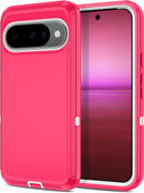 for Google Pixel 9A Case Shockproof Dust/Drop Proof 3 - Layer Full Body Protection [Without Screen Protector] Rugged Heavy Duty Cover Case for Google Pixel 9A 6.3 Inch,Purple/Pink