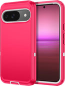 for Google Pixel 9A Case Shockproof Dust/Drop Proof 3 - Layer Full Body Protection [Without Screen Protector] Rugged Heavy Duty Cover Case for Google Pixel 9A 6.3 Inch,Purple/Pink