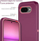 for Google Pixel 9A Case Shockproof Dust/Drop Proof 3 - Layer Full Body Protection [Without Screen Protector] Rugged Heavy Duty Cover Case for Google Pixel 9A 6.3 Inch,Purple/Pink