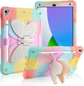 for Ipad 9Th 8Th 7Th Generation Case with Kickstand Butterfly Wings Pencil Holder for Ipad 10.2 Case Heavy Duty Hard Rugged Protective Cover Kids Girls for Ipad 9Th/8Th/7Th Gen(2021/2020/2019)