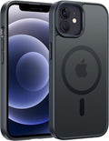 for Iphone 12 Phone Case: for Iphone 12 Pro Magnetic Matte Textured Military Grade Drop Protection Translucent Cell Cover - Slim Durable Shockproof Protective Bumper