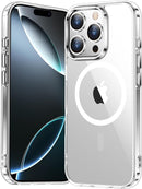 for Iphone 16 Pro Case Clear, Shockproof Slim Magnetic Phone Case for Iphone 16 Pro, Transparent