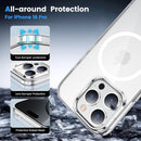 for Iphone 16 Pro Case Clear, Shockproof Slim Magnetic Phone Case for Iphone 16 Pro, Transparent