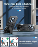 for Iphone 16 Pro Case: Military Grade Drop Proof Protection Mobile Cover with Kickstand