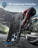 for Iphone 16 Pro Case: Military Grade Drop Proof Protection Mobile Cover with Kickstand