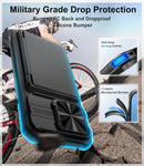 Iphone 16 Pro Case Wallet, Built Card Holder Slide Camera Cover, Military Grade Drop Protection